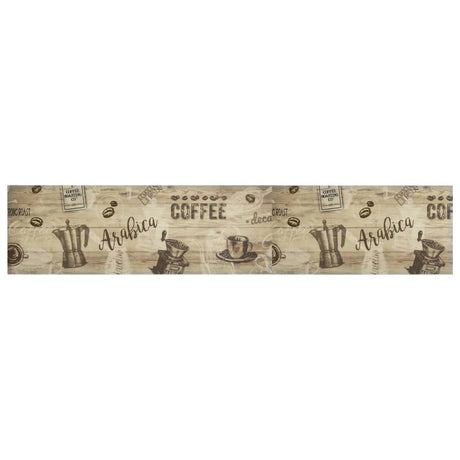Vidaxx Küchenmatte waschbar Kaffeedruck 60x300 cm samtbraun