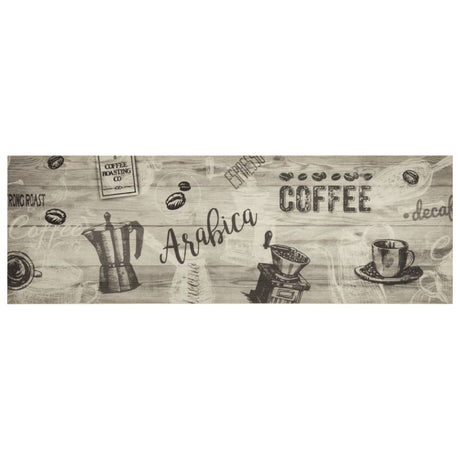 Vidaxx Küchenmatte waschbar Kaffeedruck 60x180 cm samtgrau