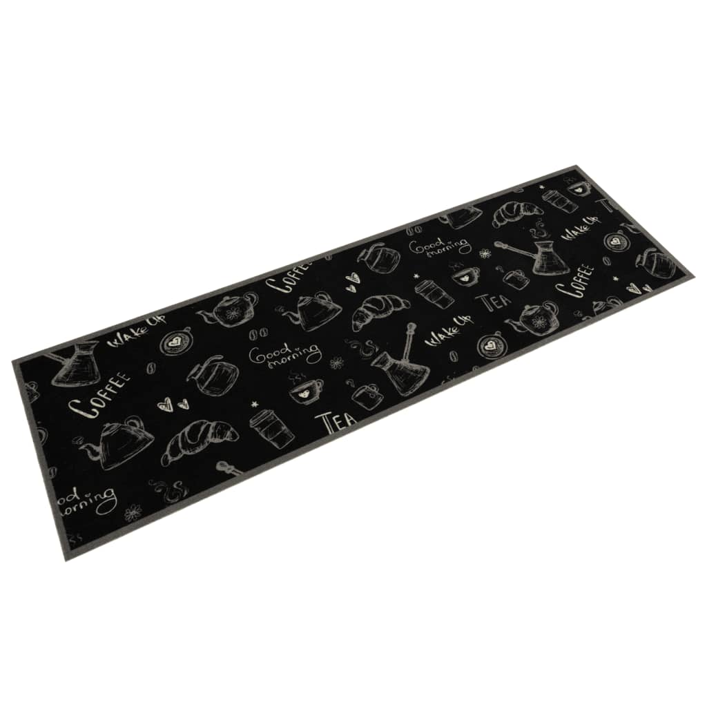 Vidaxx Küchenmatte waschbarer Morgendruck 45x150 cm samtschwarz