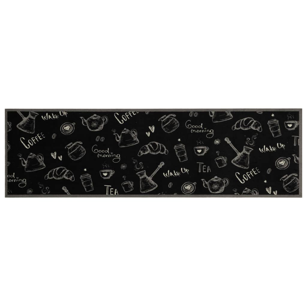 Vidaxx Küchenmatte waschbarer Morgendruck 45x150 cm samtschwarz