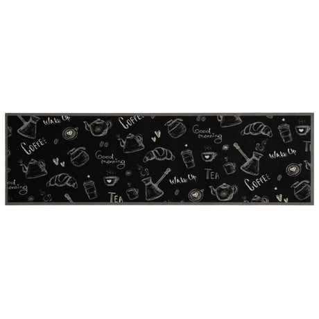 Vidaxx Küchenmatte waschbarer Morgendruck 45x150 cm samtschwarz