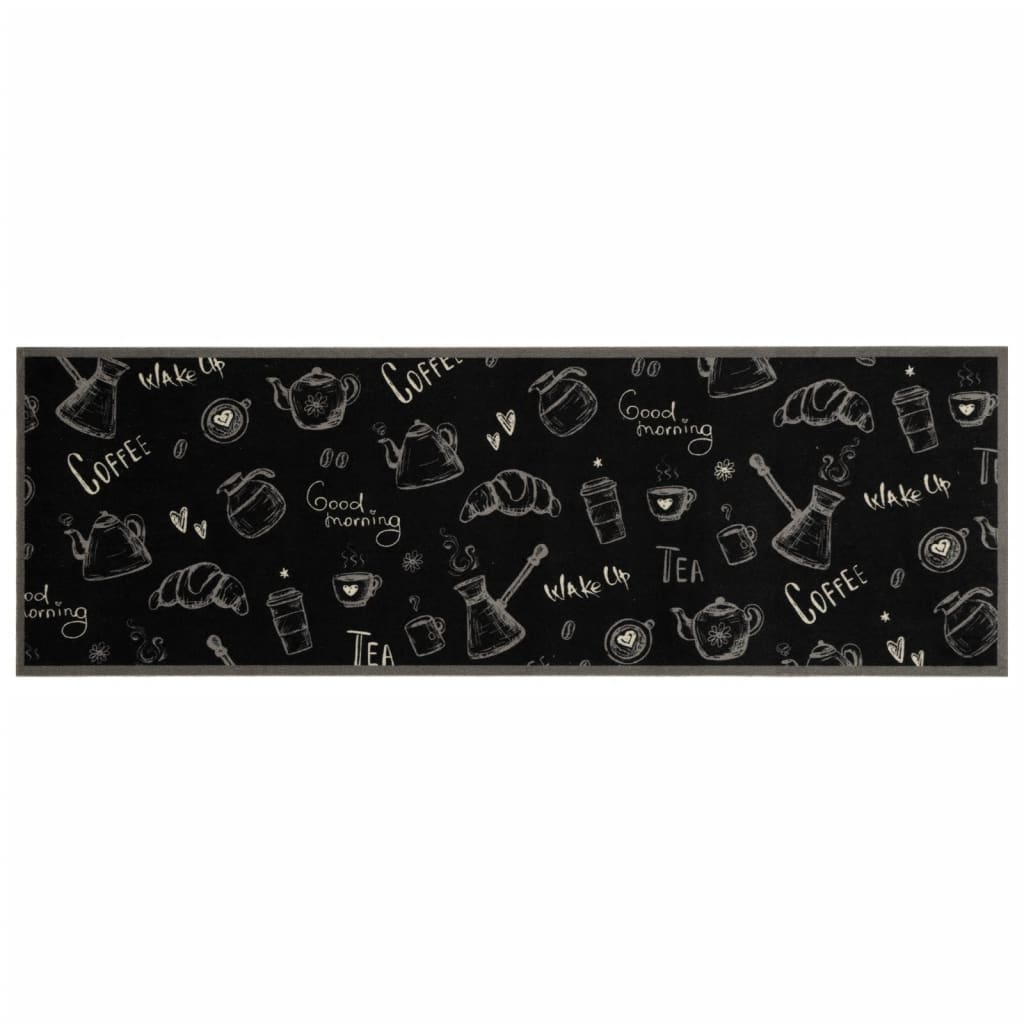 Vidaxx Küchenmatte waschbarer Morgendruck 60x180 cm samtschwarz