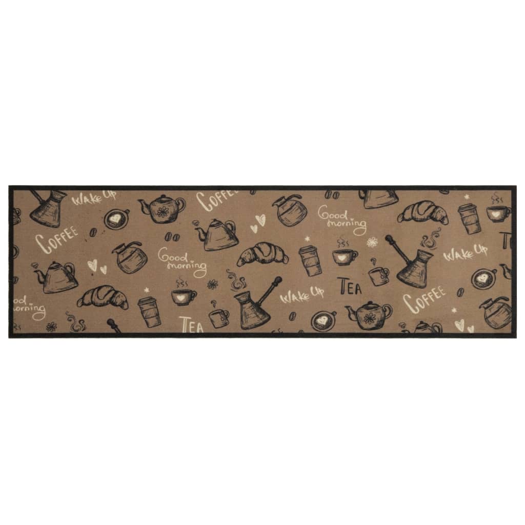 Vidaxx Küchenmatte waschbarer Morgendruck 45x150 cm samtbraun