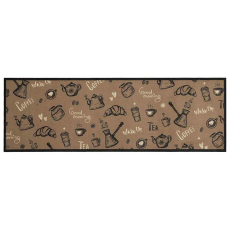 Vidaxx Küchenmatte waschbarer Morgendruck 60x180 cm samtbraun