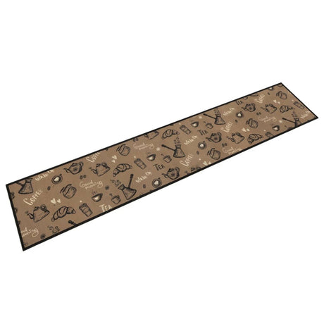 Vidaxx Küchenmatte waschbarer Morgendruck 60x300 cm samtbraun