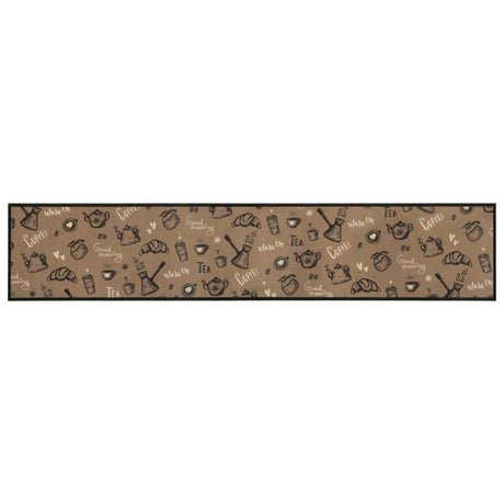 Vidaxx Küchenmatte waschbarer Morgendruck 60x300 cm samtbraun