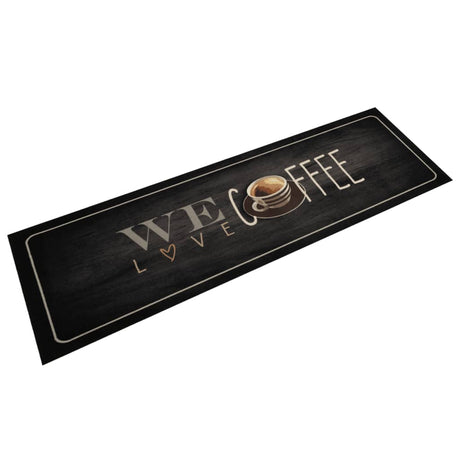 Vidaxx Küchenmatte waschbar Kaffeetext 45x150 cm Samt