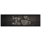 Vidaxx Küchenmatte waschbar Tassendruck 45x150 cm Samt schwarz