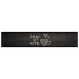 Vidaxx Küchenmatte waschbar Tassendruck 60x300 cm Samt schwarz