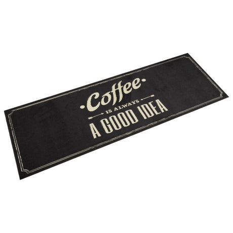 Vidaxx Küchenmatte waschbar Kaffeetext 60x180 cm Samt