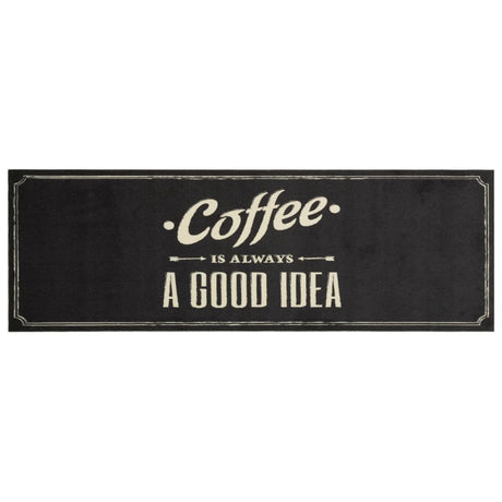 Vidaxx Küchenmatte waschbar Kaffeetext 60x180 cm Samt