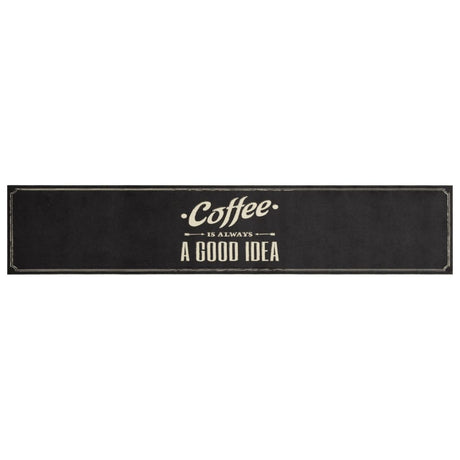 Vidaxx Küchenmatte waschbar Kaffeetext 60x300 cm Samt