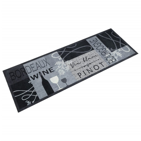 Vidaxx Küchenmatte waschbarer Weindruck 60x180 cm samtgrau
