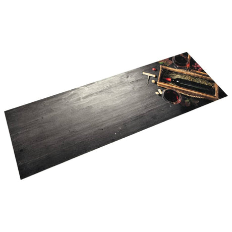 Vidaxx Küchenmatte waschbarer Weinflaschendruck 45x150 cm Samt