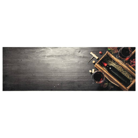 Vidaxx Küchenmatte waschbarer Weinflaschendruck 60x180 cm Samt