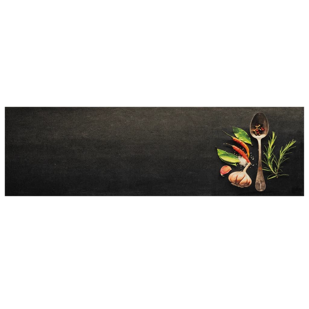 Vidaxx Küchenmatte waschbarer Kräuterdruck 45x150 cm Samt
