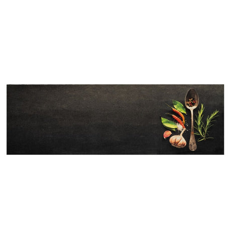 Vidaxx Küchenmatte waschbarer Kräuterdruck 60x180 cm Samt