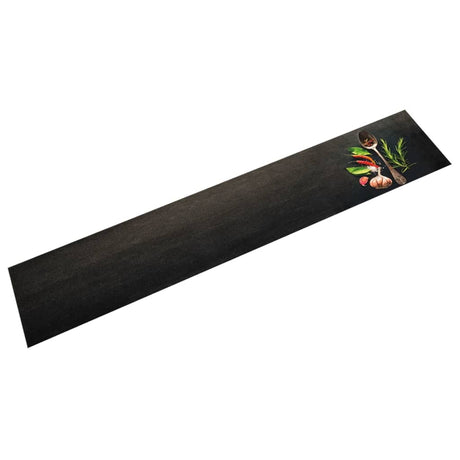 Vidaxx Küchenmatte waschbarer Kräuterdruck 60x300 cm Samt