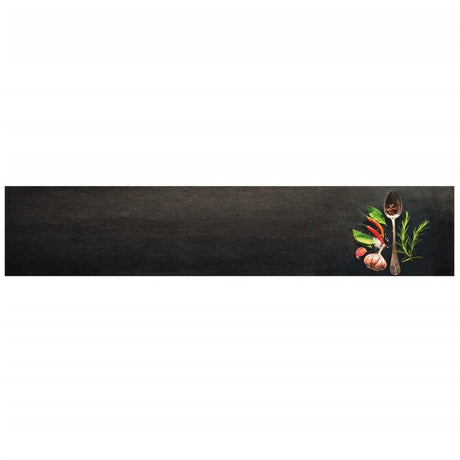 Vidaxx Küchenmatte waschbarer Kräuterdruck 60x300 cm Samt