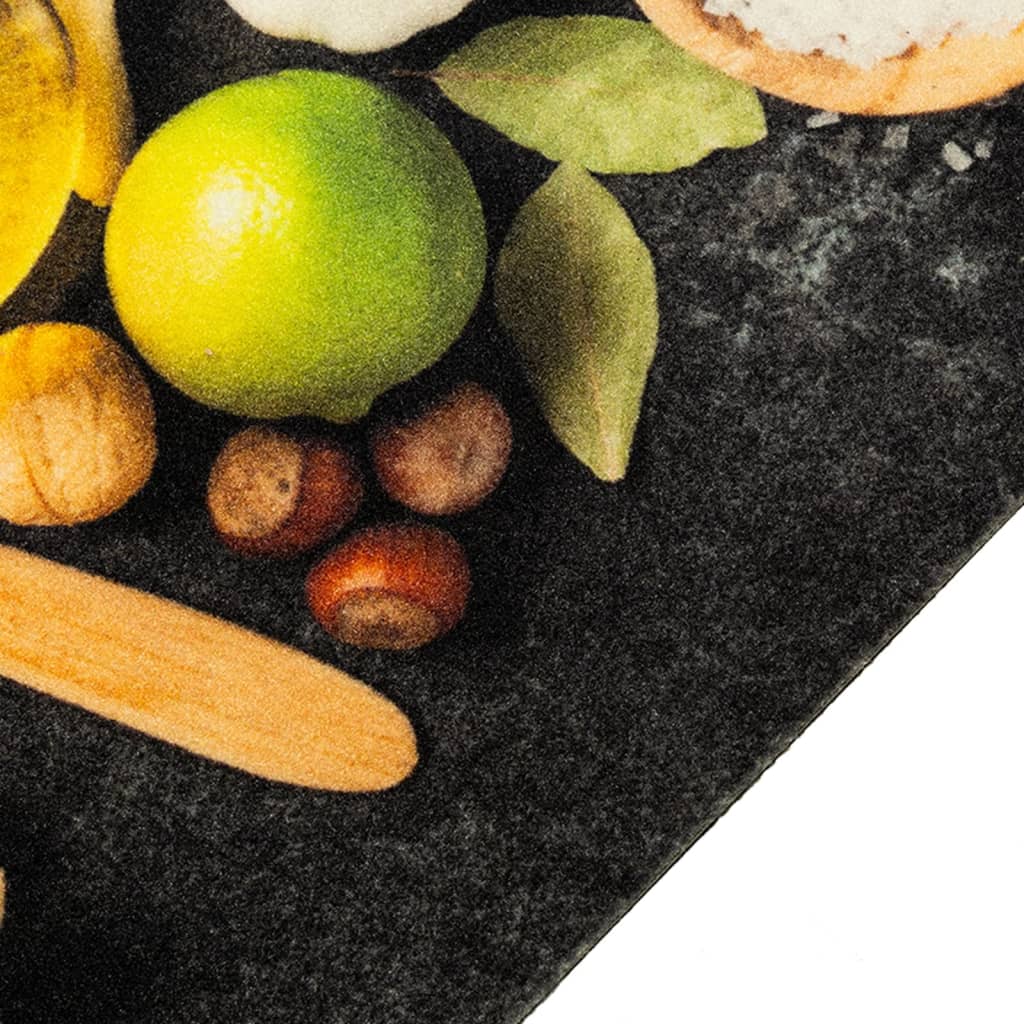 Vidaxx Küchenmatte waschbarer Kräuterdruck 45x150 cm Samt