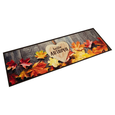 Vidaxx Küchenmatte waschbarer Herbstdruck 45x150 cm Samt