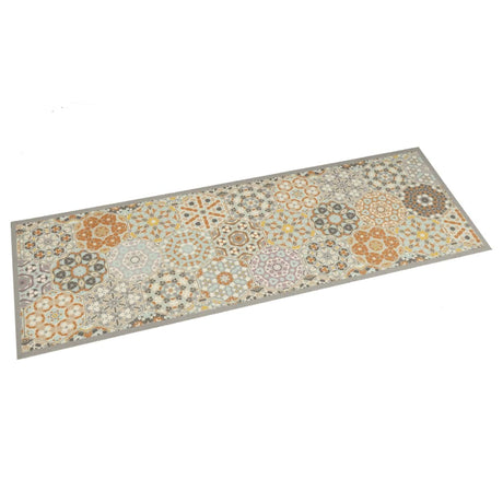 Vidaxx Küchenmatte, waschbar, Sechseck-Pastelldruck, 45 x 150 cm, Samt