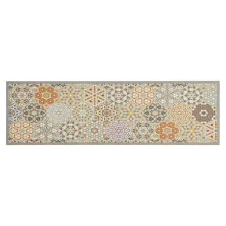 Vidaxx Küchenmatte, waschbar, Sechseck-Pastelldruck, 45 x 150 cm, Samt