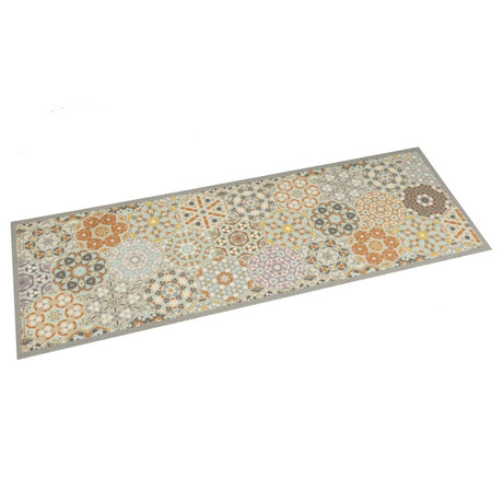 Vidaxx Küchenmatte, waschbar, Sechseck-Pastelldruck, 60 x 180 cm, Samt