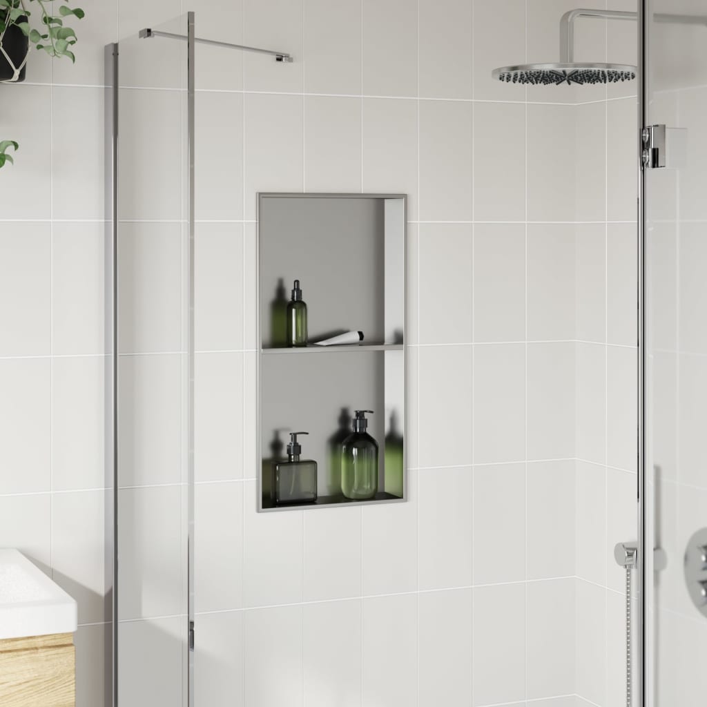 Vidaxl Shower 32x62x9 cm de acero inoxidable de color plateado de color cepillado