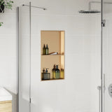 Vidaxx Duschnische 32x62x9 cm aus gebürstetem goldfarbenem Edelstahl