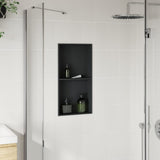 Vidaxx Duschnische 32x62x9 cm Edelstahl mattschwarz