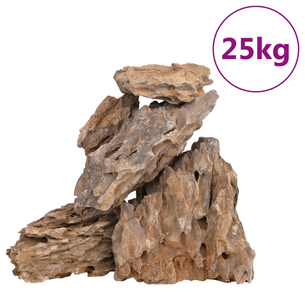 VidaXL Drachensteine gemischte Farbe 25 kg 10-30 cm