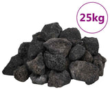 VidaXL Lavasteine 25 kg 3-5 cm Schwarz