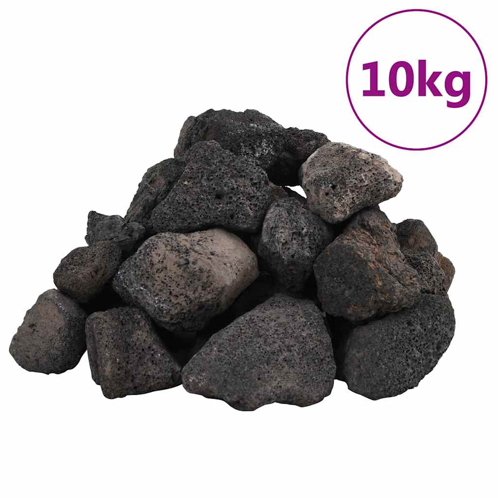 VidaXL Lavasteine 10 kg 5-8 cm schwarz