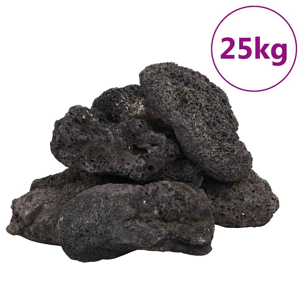 VidaXL Lavasteine 25 kg 10-30 cm schwarz