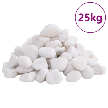 Vidaxl Kieselsteine poliert 2-5 cm 25 kg weiß