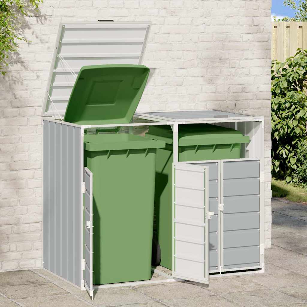 Vidaxx Containeraufbewahrung für 2 Container 144x81x113 cm grauer Stahl