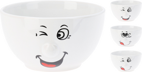 Schaal aardewerk faces 500ml 3 assorti