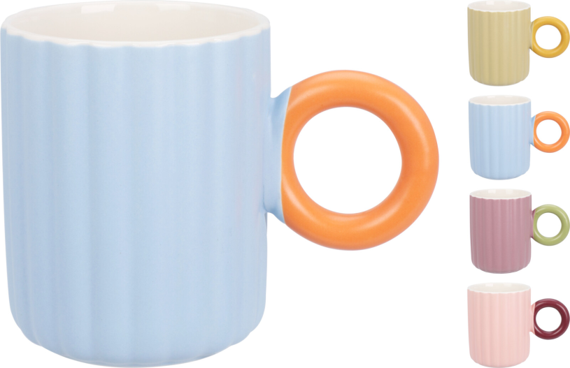 Beker 37cl rib pastel assorti