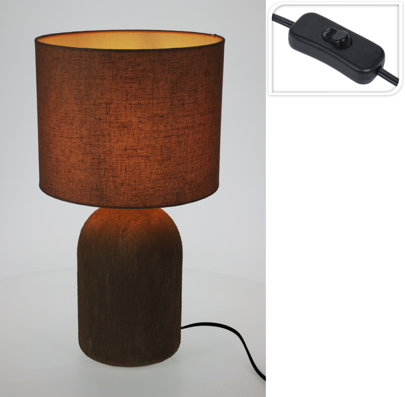 Home-Styling-Tischlampe aus Steinzeug, E14, H46 cm