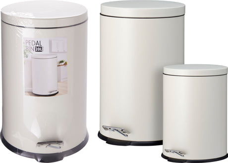 Excellent houseware pedaalemmer set 20l 5l cream