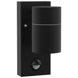 Vidaxx Außenwandleuchte schwarz 6,5 x 10,5 x 16 cm Edelstahl und Glas