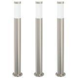 Vidaxx Pollerbeleuchtung 3 Stück 80 cm Edelstahl IP44