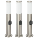 Vidaxx Pollerleuchte mit Fassung 3 Stück 50 cm Edelstahl IP44