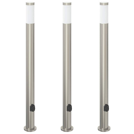 Vidaxx Pollerleuchte mit Fassung 3 Stück 110 cm Edelstahl IP44