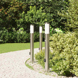 Vidaxx Pollerbeleuchtung mit Sensor und Steckdose 3 Stück 80 cm Edelstahl IP44