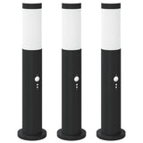 VidaXL Pollerbeleuchtung mit Sensor 3 Stück 50 cm Edelstahl IP44