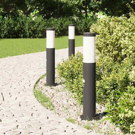 VidaXL Pollerbeleuchtung mit Sensor 3 Stück 50 cm Edelstahl IP44