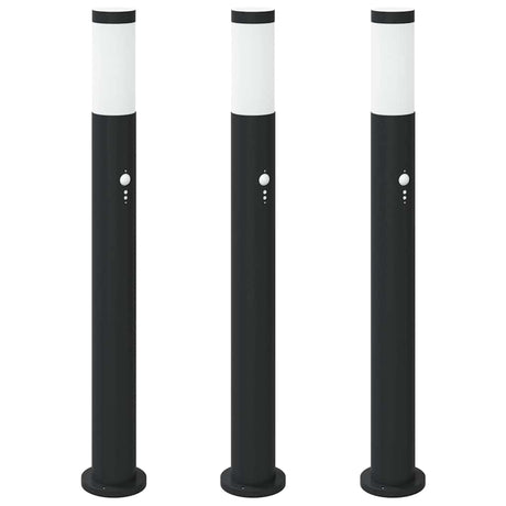 VidaXL Pollerbeleuchtung mit Sensor 3 Stück 80 cm Edelstahl IP44