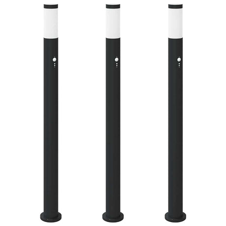VidaXL Pollerbeleuchtung mit Sensor 3 Stück 110 cm Edelstahl IP44